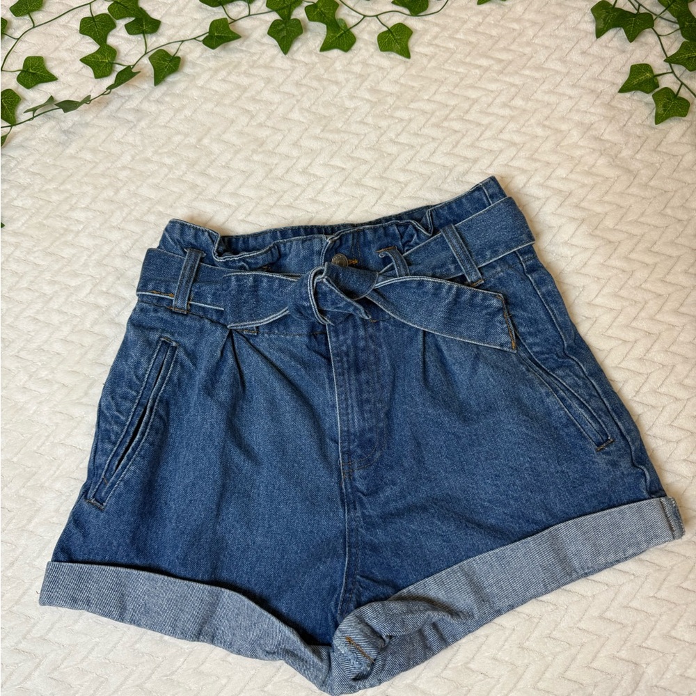 Forever 21 Blue High-Waisted Denim Shorts
